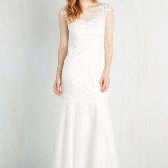 Decode 1.8 for ModCloth Lace Mermaid Wedding Dress Size 0 NWT - Picture 5 of 9